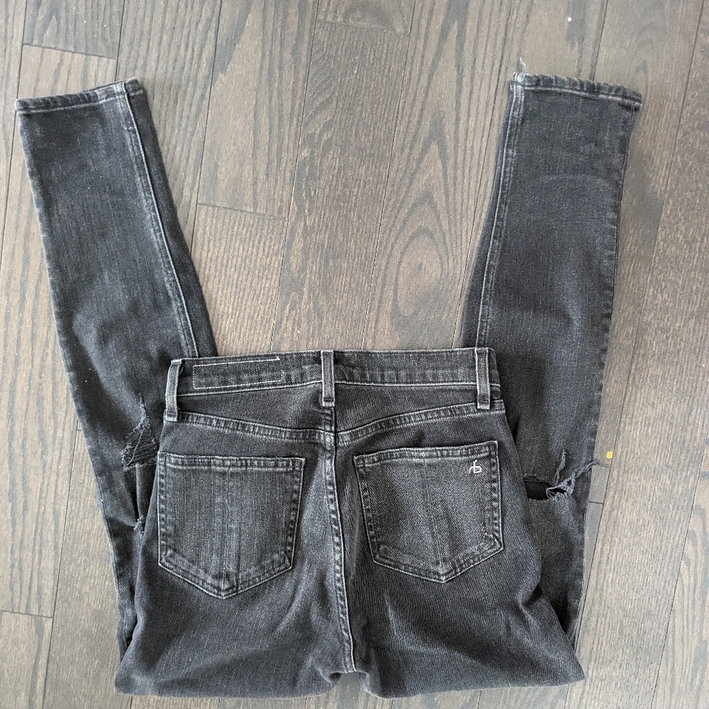 Rag and Bone High Rise Distressed Skinny
